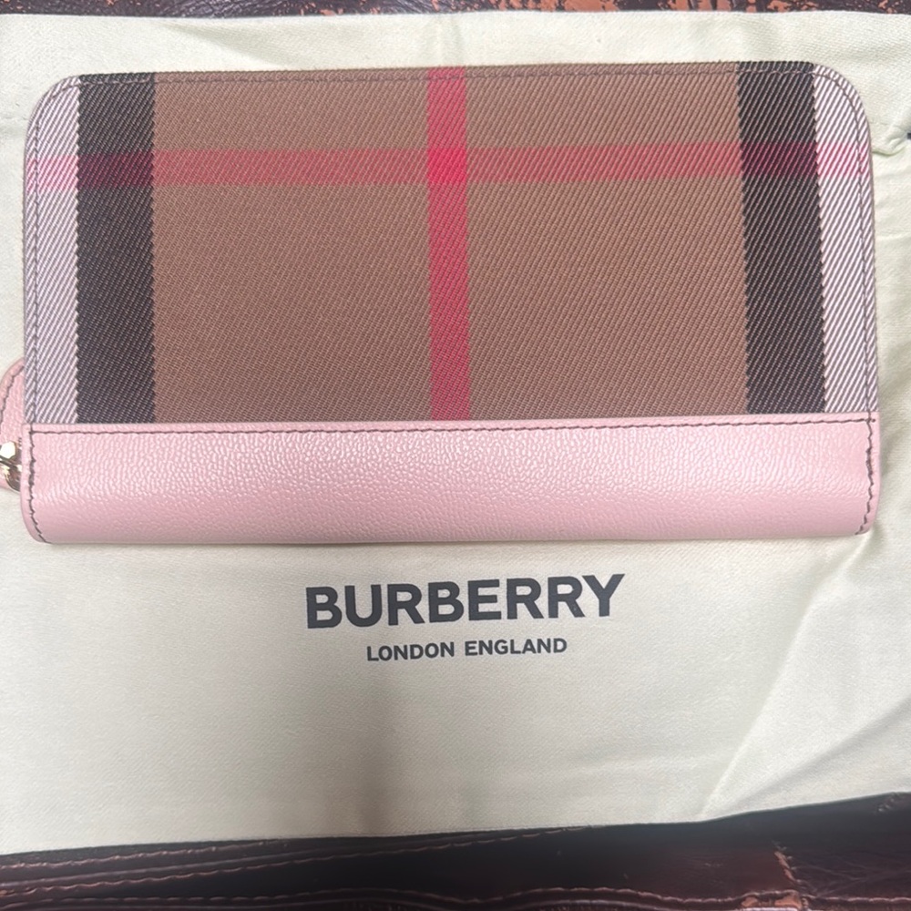 Burberry Large Zip Around Plaid Wallet